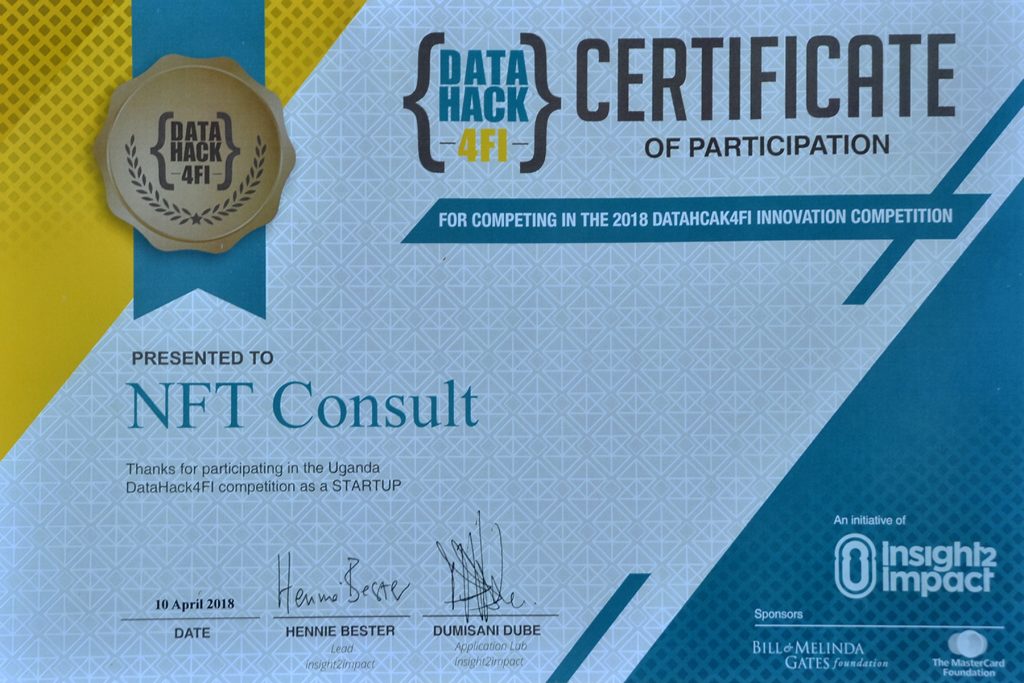   Certificate of Participation  DATA HACK – 2018