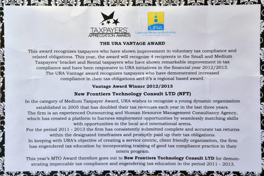 Vintage Award Winner  2012/2013
